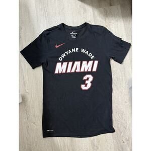 Nike Miami Heat Dwayne Wade Dri Fit Shirt Size Small Men Pre Owned Black
